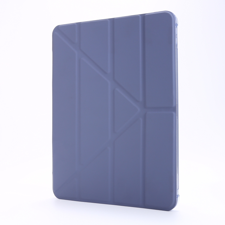 For iPad Air 13 2024 / Pro 12.9 2022 / 2021 Multi-folding TPU Leather Tablet Case with Holder & Pen Slot(Purple) For iPad Air 13 2024 / Pro 12.9 2022 / 2021 Multi-folding TPU Leather Tablet Case with Holder & Pen Slot(Purple)