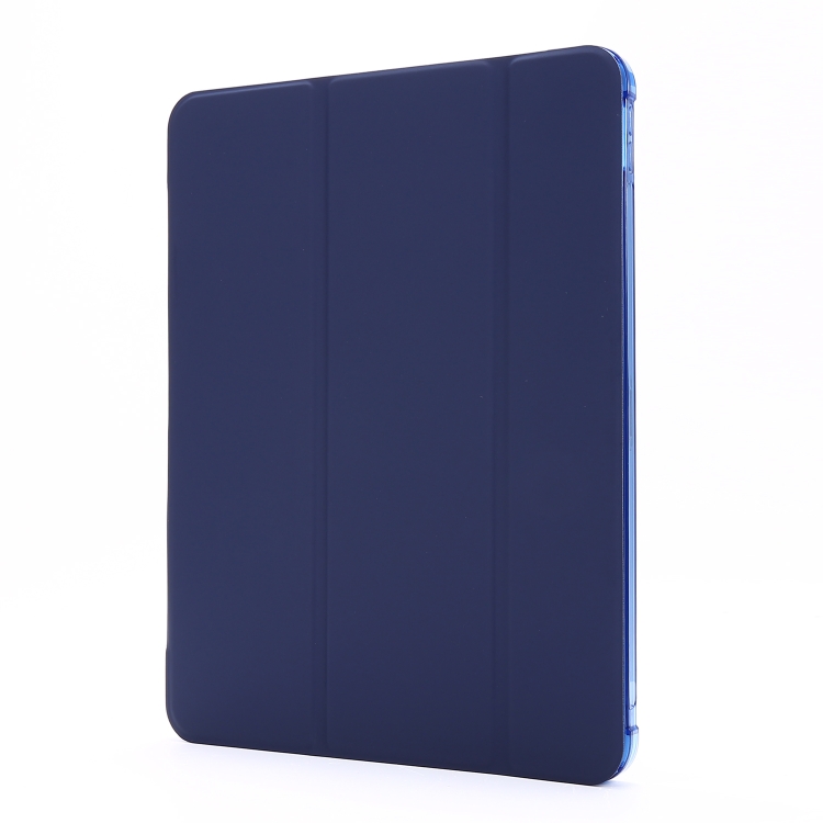 For iPad Pro 12.9 2022 / 2021 Multi-folding Horizontal Flip PU Leather + Shockproof Airbag TPU Tablet Case with Holder & Pen Slot & Wake-up / Sleep Function(Dark Blue)