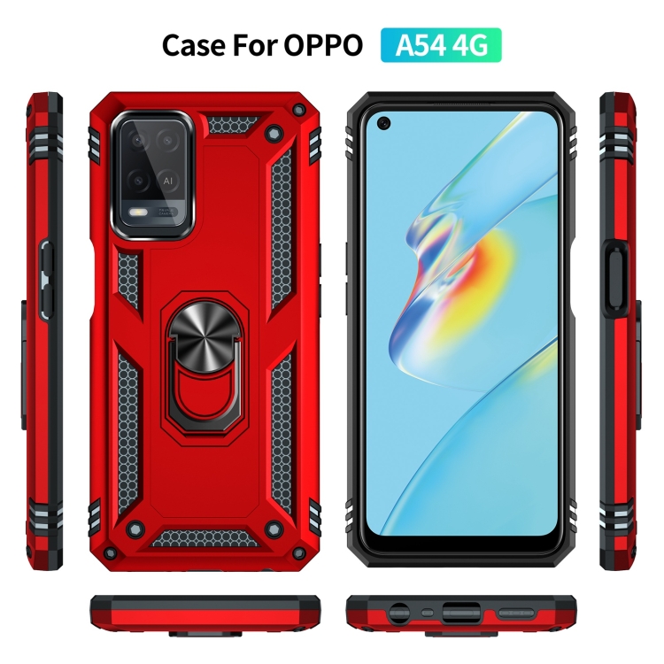 สำหรับ OPPO A54 4G กันกระแทก TPU PC เคสที่มี 360 องศาหมุนผู้ถือ