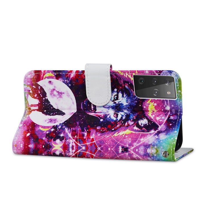 For Samsung Galaxy S21 Ultra 5G Painted Pattern Horizontal Flip Leather Case with Holder & Card Slots & Photo Frame(Wolf Totem) For Samsung Galaxy S21 Ultra 5G Painted Pattern Horizontal Flip Leather Case with Holder & Card Slots & Photo Frame(Wolf Totem)