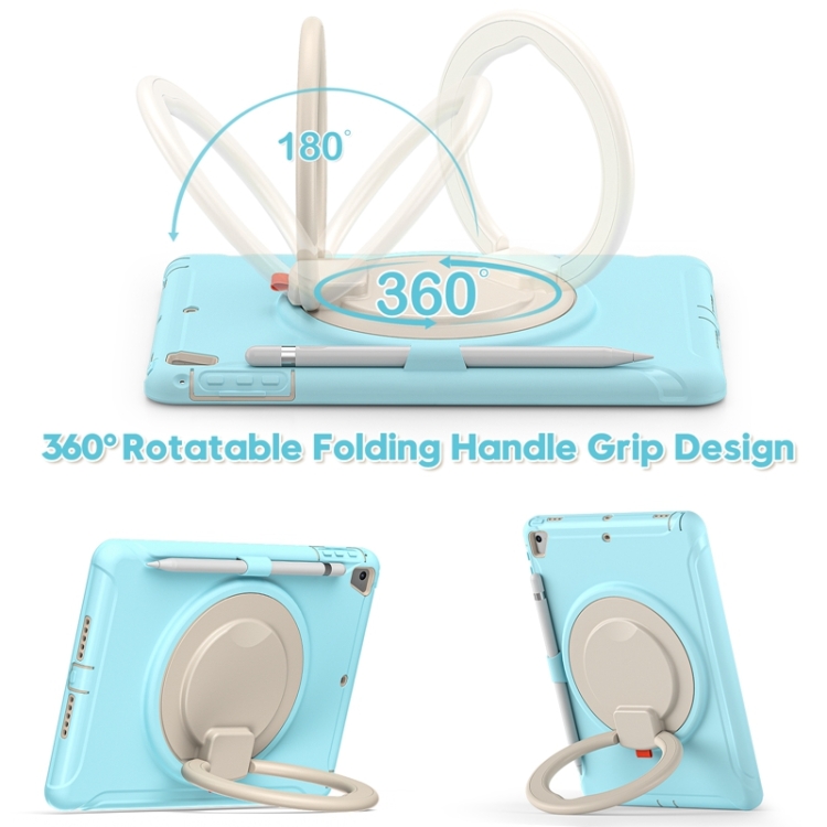 Shockproof TPU + PC Protective Case with 360 Degree Rotation Foldable Handle Grip Holder & Pen Slot For iPad 9.7 2018 / 2017 / Air 2 / Pro 9.7(Ice Crystal Blue) Shockproof TPU + PC Protective Case with 360 Degree Rotation Foldable Handle Grip Holder & Pen Slot For iPad 9.7 2018 / 2017 / Air 2 / Pro 9.7(Ice Crystal Blue)
