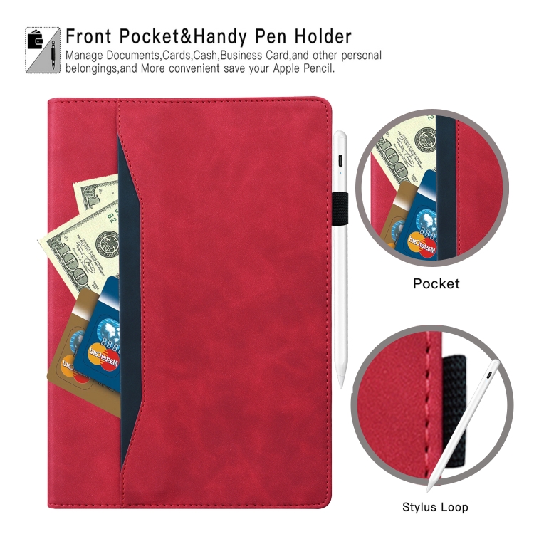 For iPad 10.2 2019 & 2020 / Pro 10.5 inch Business Shockproof Horizontal Flip Leather Case with Holder & Card Slots & Photo Frame & Pen Slot & Sleep / Wake-up Function(Red) For iPad 10.2 2019 & 2020 / Pro 10.5 inch Business Shockproof Horizontal Flip Leather Case with Holder & Card Slots & Photo Frame & Pen Slot & Sleep / Wake-up Function(Red)