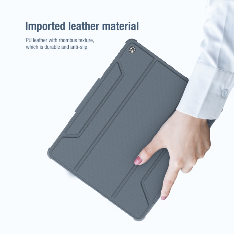 For iPad Pro 12.9 2022 / 2021 / 2020 NILLKIN Bumper Pro Horizontal Flip Leather Tablet Case with Pen Slot & Holder & Sleep / Wake-up Function (Blue) For iPad Pro 12.9 2022 / 2021 / 2020 NILLKIN Bumper Pro Horizontal Flip Leather Tablet Case with Pen Slot & Holder & Sleep / Wake-up Function (Blue)