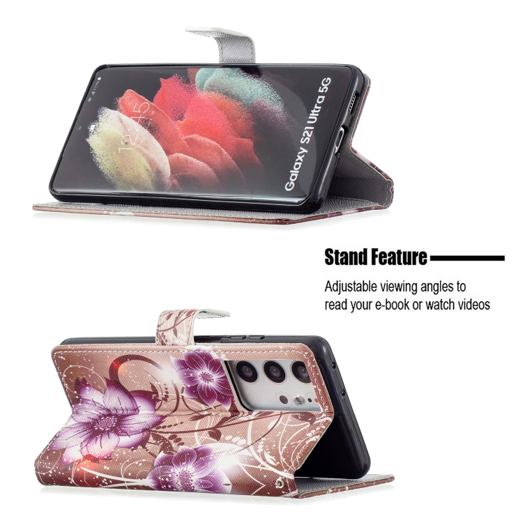 AMWEI Leather Folio Cover per Realme C30 4G, Trifoglio Fortunato Custodia in Pelle PU Magnetica Libro Flip Portafoglio Case con [Funzione Stand]. Viola