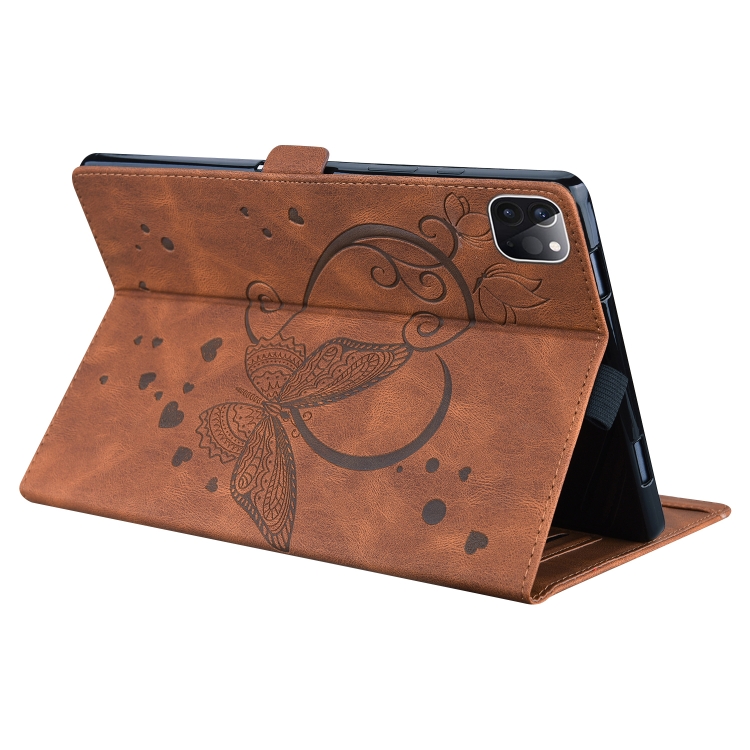 For iPad Pro 12.9 (2020) / (2021) Love Butterfly Pattern Horizontal Flip Leather Tablet Case with Holder & Sleep / Wake-up Function(Brown) For iPad Pro 12.9 (2020) / (2021) Love Butterfly Pattern Horizontal Flip Leather Tablet Case with Holder & Sleep / Wake-up Function(Brown)