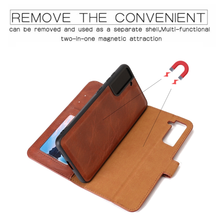 For Samsung Galaxy S21+ 5G Crazy Horse Texture Detachable Magnetic Back Cover Horizontal Flip Leather Case with Holder & Card Slots & Photo Frame & Wallet(Brown) For Samsung Galaxy S21+ 5G Crazy Horse Texture Detachable Magnetic Back Cover Horizontal Flip Leather Case with Holder & Card Slots & Photo Frame & Wallet(Brown)