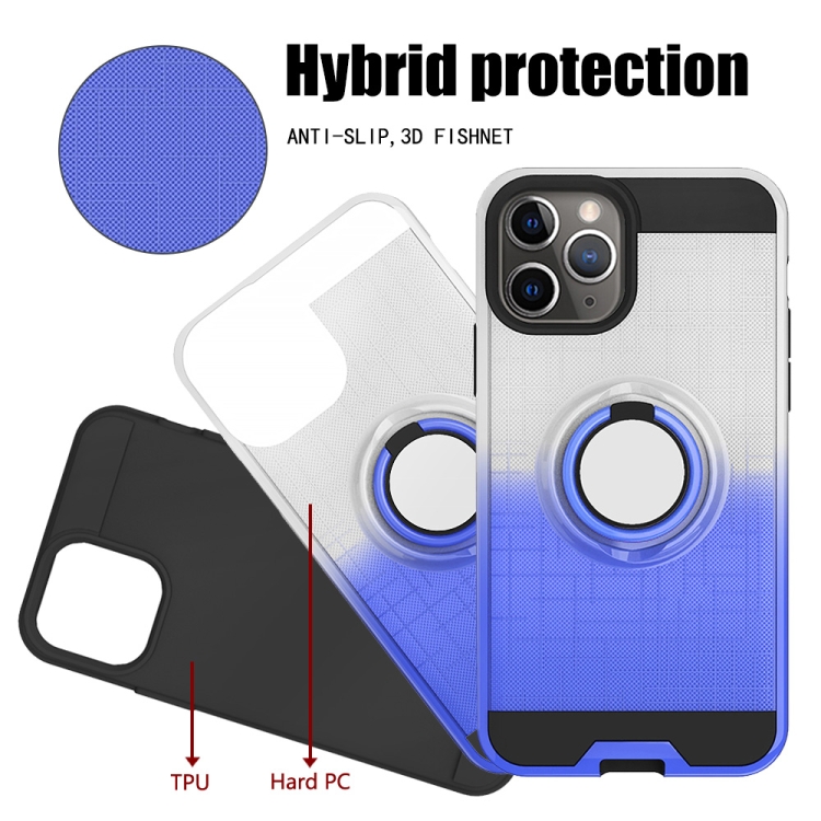 For iPhone 11 Pro 2 In 1 PC + TPU Protective Case with 360 Degrees Rotate Ring Holder(Silver Blue) For iPhone 11 Pro 2 In 1 PC + TPU Protective Case with 360 Degrees Rotate Ring Holder(Silver Blue)
