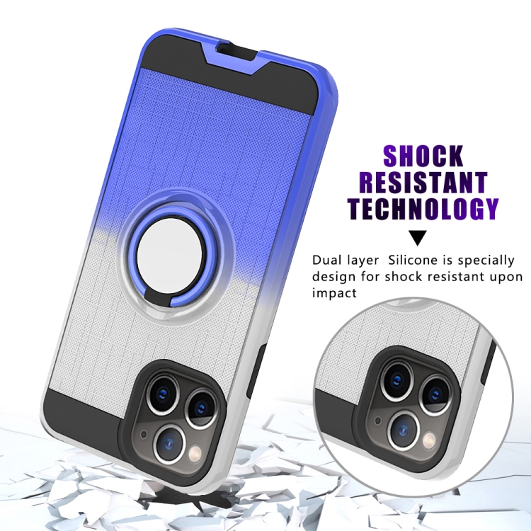 For iPhone 11 Pro 2 In 1 PC + TPU Protective Case with 360 Degrees Rotate Ring Holder(Silver Blue) For iPhone 11 Pro 2 In 1 PC + TPU Protective Case with 360 Degrees Rotate Ring Holder(Silver Blue)