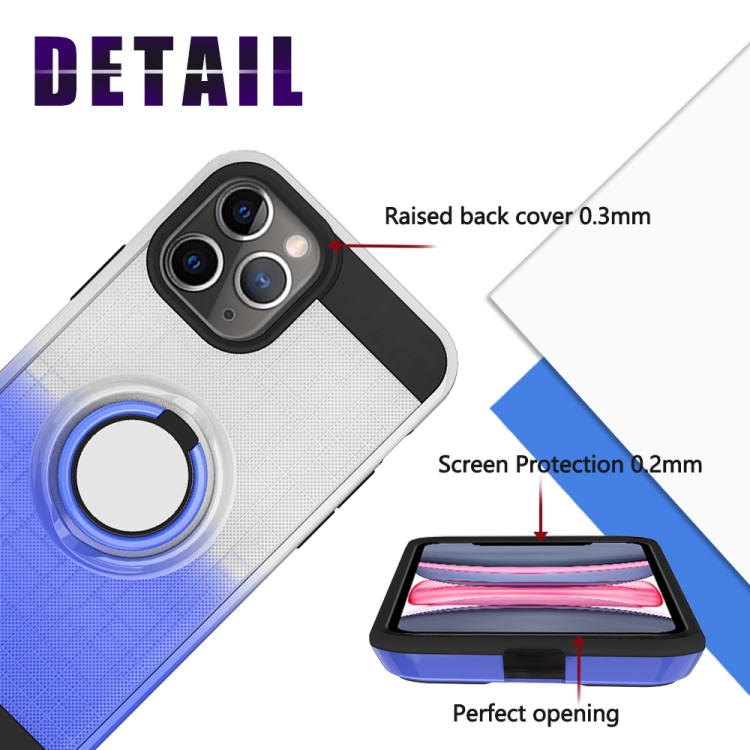 For iPhone 11 Pro 2 In 1 PC + TPU Protective Case with 360 Degrees Rotate Ring Holder(Silver Blue) For iPhone 11 Pro 2 In 1 PC + TPU Protective Case with 360 Degrees Rotate Ring Holder(Silver Blue)
