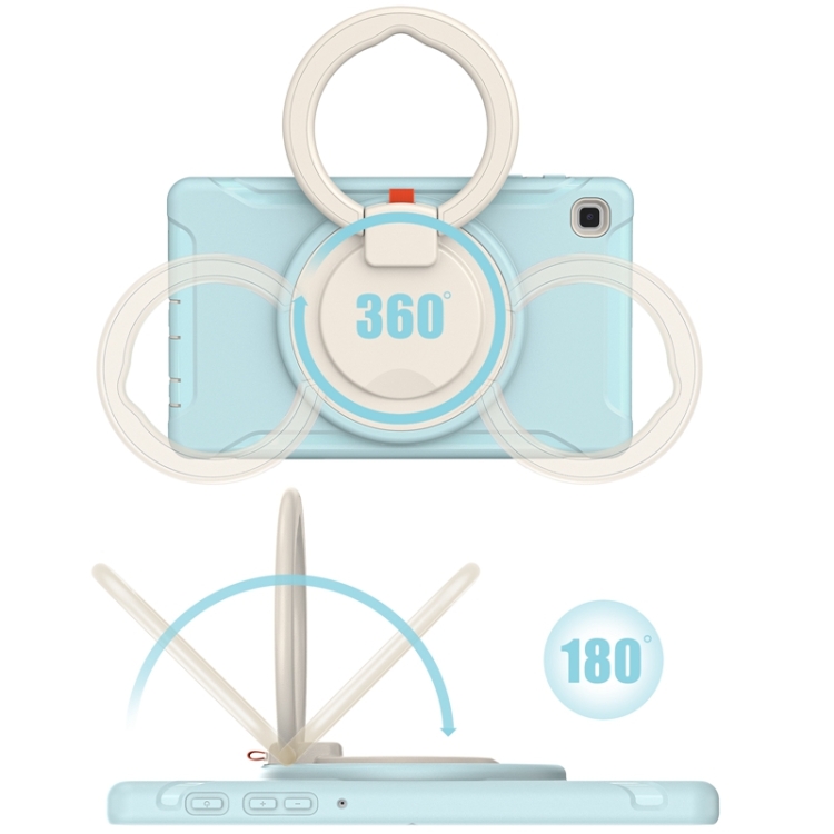 Shockproof TPU + PC Protective Case with 360 Degree Rotation Foldable Handle Grip Holder & Pen Slot For Samsung Galaxy Tab A7 Lite T220(Ice Crystal Blue) Shockproof TPU + PC Protective Case with 360 Degree Rotation Foldable Handle Grip Holder & Pen Slot For Samsung Galaxy Tab A7 Lite T220(Ice Crystal Blue)