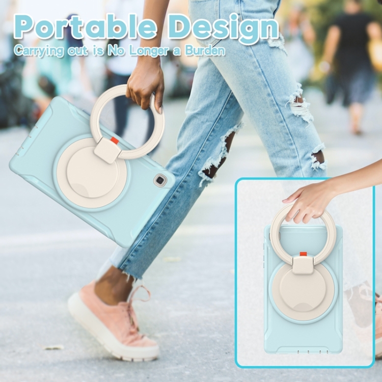 Shockproof TPU + PC Protective Case with 360 Degree Rotation Foldable Handle Grip Holder & Pen Slot For Samsung Galaxy Tab A7 Lite T220(Ice Crystal Blue) Shockproof TPU + PC Protective Case with 360 Degree Rotation Foldable Handle Grip Holder & Pen Slot For Samsung Galaxy Tab A7 Lite T220(Ice Crystal Blue)