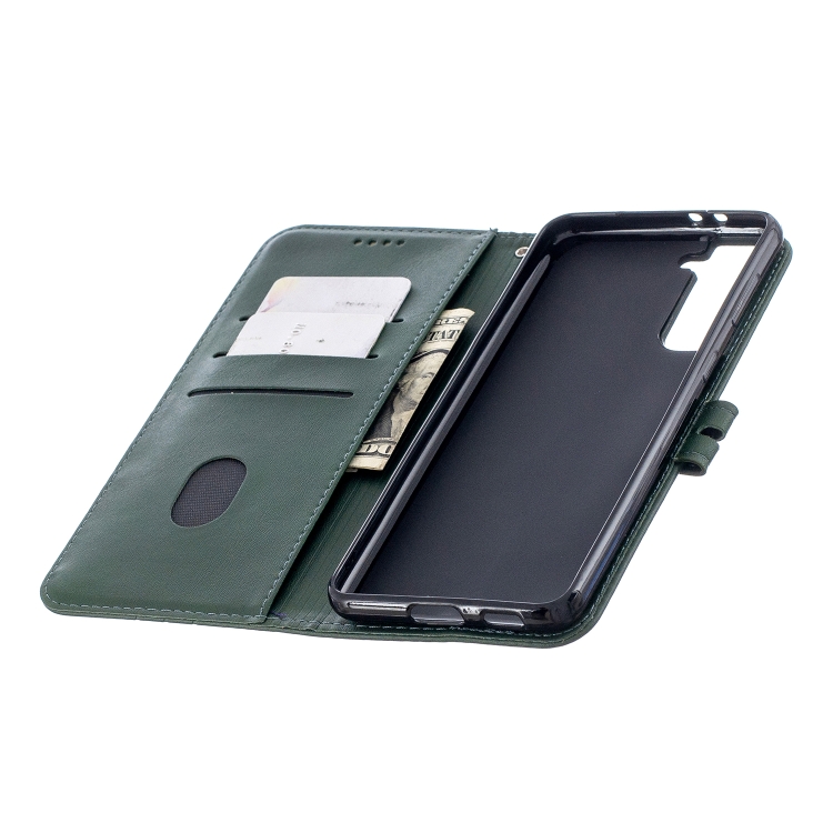 For Samsung Galaxy S21 5G Stitching Style 2-Color Cow Texture Horizontal Flip PU Leather Case with Holder & Card Slot & Lanyard(Green) For Samsung Galaxy S21 5G Stitching Style 2-Color Cow Texture Horizontal Flip PU Leather Case with Holder & Card Slot & Lanyard(Green)
