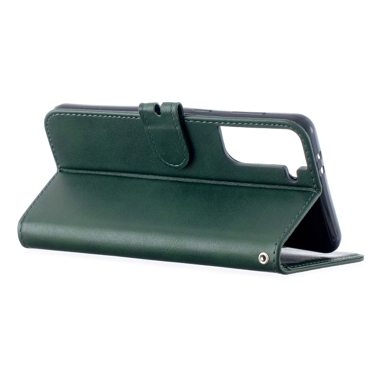 For Samsung Galaxy S21 5G Stitching Style 2-Color Cow Texture Horizontal Flip PU Leather Case with Holder & Card Slot & Lanyard(Green) For Samsung Galaxy S21 5G Stitching Style 2-Color Cow Texture Horizontal Flip PU Leather Case with Holder & Card Slot & Lanyard(Green)