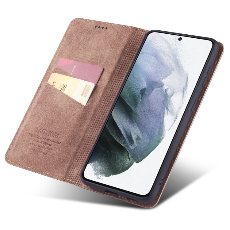 For Samsung Galaxy S21 5G TAOKKIM Retro Matte PU Horizontal Flip Leather Case with Holder & Card Slots(Brown) For Samsung Galaxy S21 5G TAOKKIM Retro Matte PU Horizontal Flip Leather Case with Holder & Card Slots(Brown)