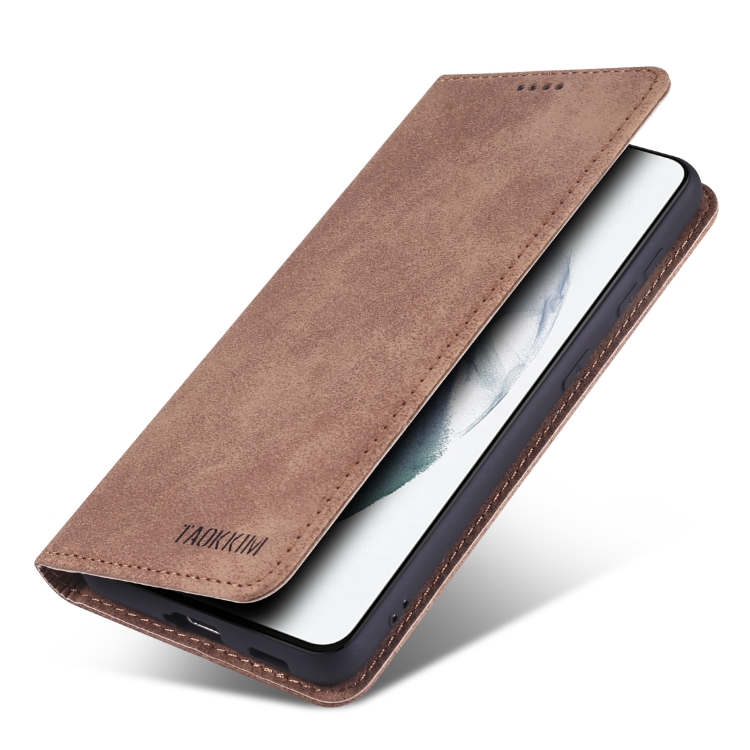 For Samsung Galaxy S21 5G TAOKKIM Retro Matte PU Horizontal Flip Leather Case with Holder & Card Slots(Brown) For Samsung Galaxy S21 5G TAOKKIM Retro Matte PU Horizontal Flip Leather Case with Holder & Card Slots(Brown)