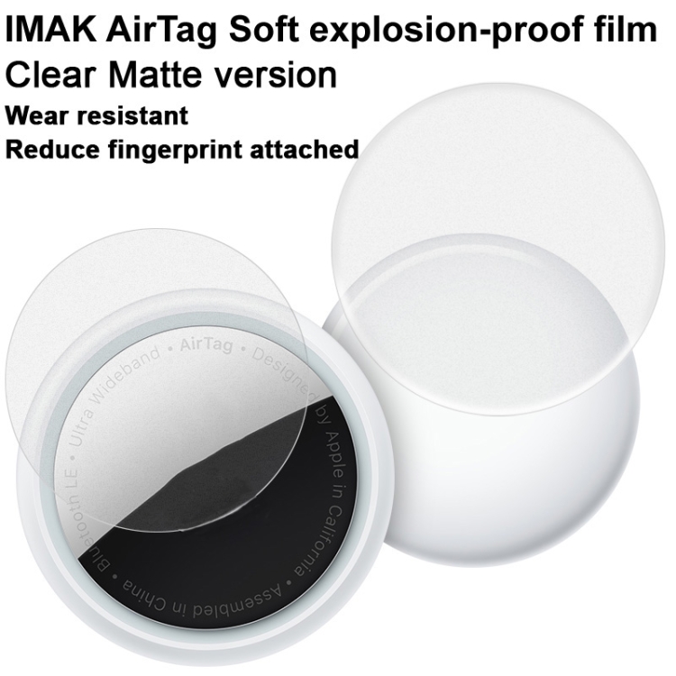1 Set IMAK Curved Full Screen Hydrogel Film Frosted Front + Back Protector For Airtag 1 Set IMAK Curved Full Screen Hydrogel Film Frosted Front + Back Protector For Airtag