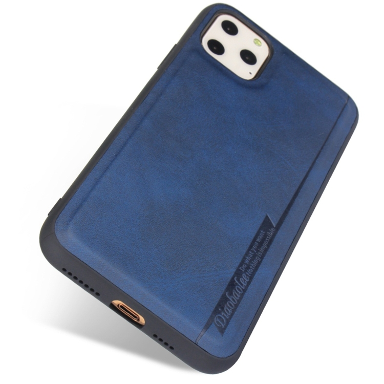 For iPhone 11 Pro Max Diaobaolee Shockproof PU + TPU Protective Case(Blue) For iPhone 11 Pro Max Diaobaolee Shockproof PU + TPU Protective Case(Blue)