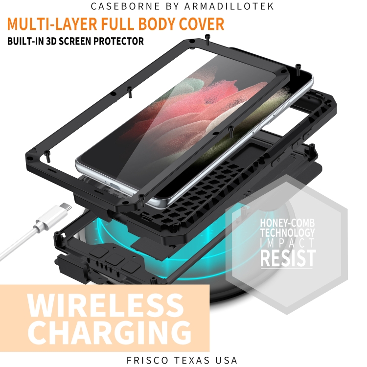 For Samsung Galaxy S21 Ultra 5G R-JUST Sliding Lens Cover Shockproof Dustproof Waterproof Metal + Silicone Case with Invisible Holder(Black) For Samsung Galaxy S21 Ultra 5G R-JUST Sliding Lens Cover Shockproof Dustproof Waterproof Metal + Silicone Case with Invisible Holder(Black)
