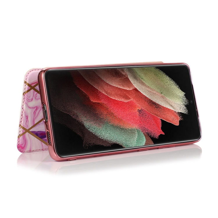 For Samsung Galaxy S21 Ultra 5G Bronzing Plating PU + TPU Horizontal Flip Leather Case with Holder & Card Slot(Pink Purple) For Samsung Galaxy S21 Ultra 5G Bronzing Plating PU + TPU Horizontal Flip Leather Case with Holder & Card Slot(Pink Purple)
