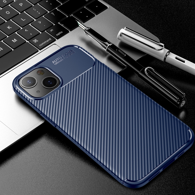 For iPhone 13 mini Carbon Fiber Texture Shockproof TPU Case (Blue) For iPhone 13 mini Carbon Fiber Texture Shockproof TPU Case (Blue)