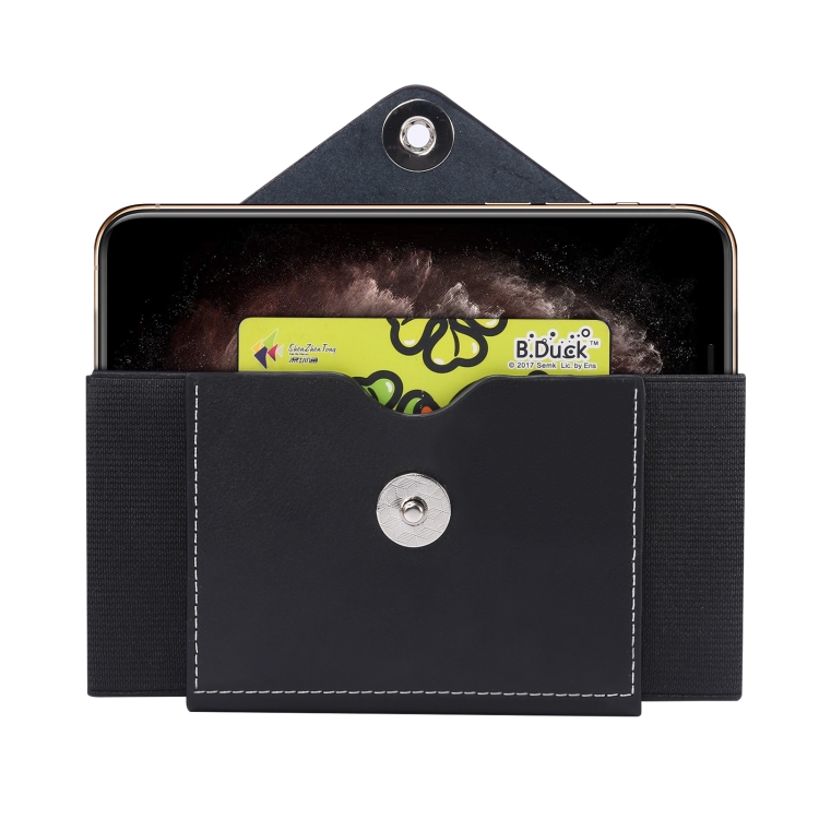 Ultra-thin Elasticity Mobile Phone Leather Case Waist Bag For 5.5-6.5 inch Phones, Size: M(Black) Ultra-thin Elasticity Mobile Phone Leather Case Waist Bag For 5.5-6.5 inch Phones, Size: M(Black)