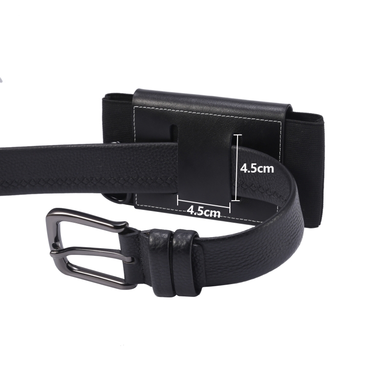 Ultra-thin Elasticity Mobile Phone Leather Case Waist Bag For 6.7-6.9 inch Phones, Size: L(Black)