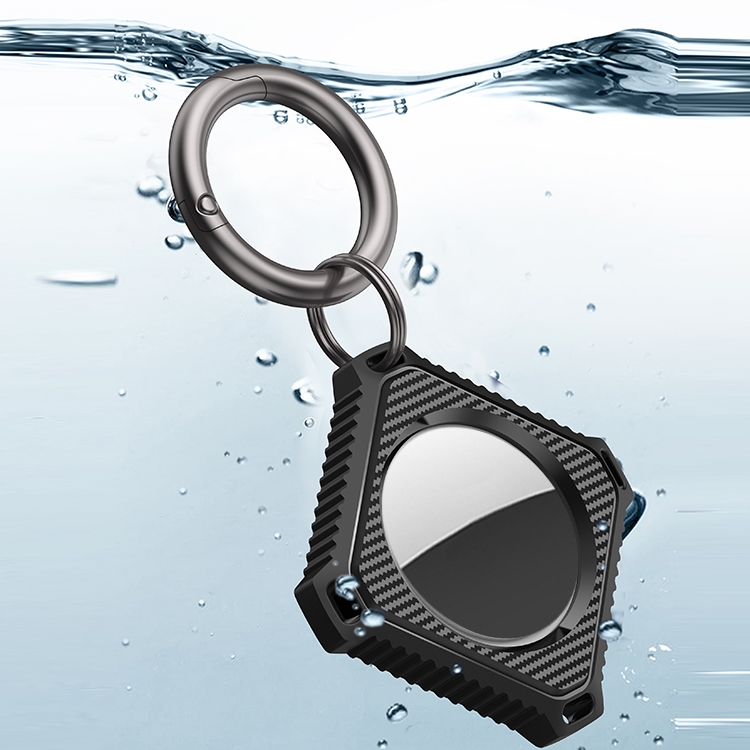 Four Square Carbon Fiber Case with Keychain Ring for AirTag(Gray) Four Square Carbon Fiber Case with Keychain Ring for AirTag(Gray)