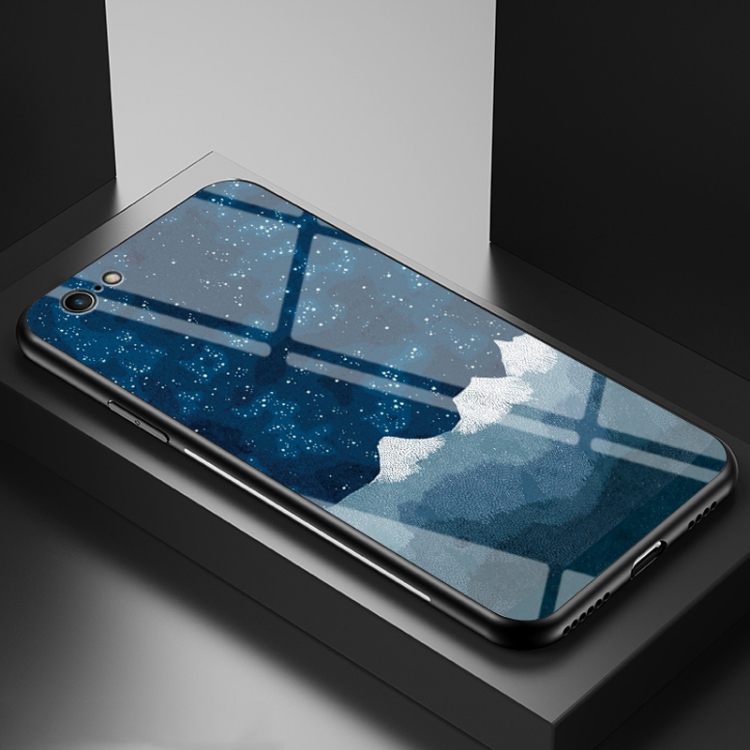 Starry Sky Painted Tempered Glass TPU Shockproof Protective Case For iPhone 6s Plus / 6 Plus(Star Chess Rob)