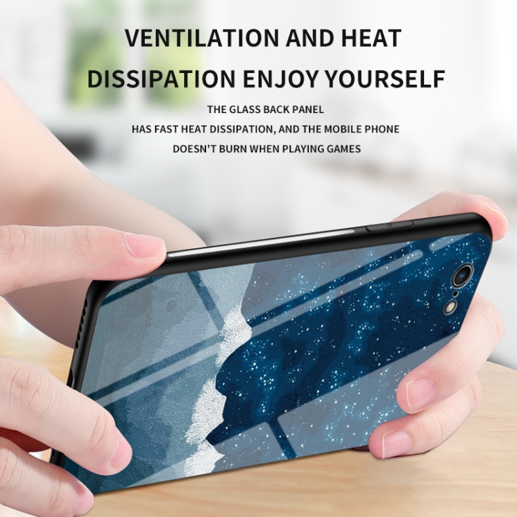 Starry Sky Painted Tempered Glass TPU Shockproof Protective Case For iPhone 6s Plus / 6 Plus(Star Chess Rob)