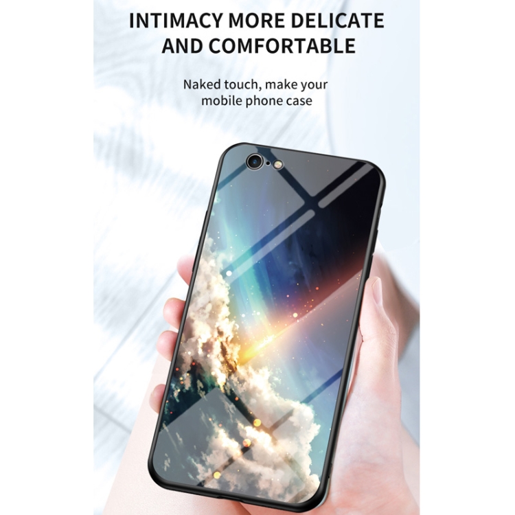 Starry Sky Painted Tempered Glass TPU Shockproof Protective Case For iPhone 6s Plus / 6 Plus(Star Chess Rob)