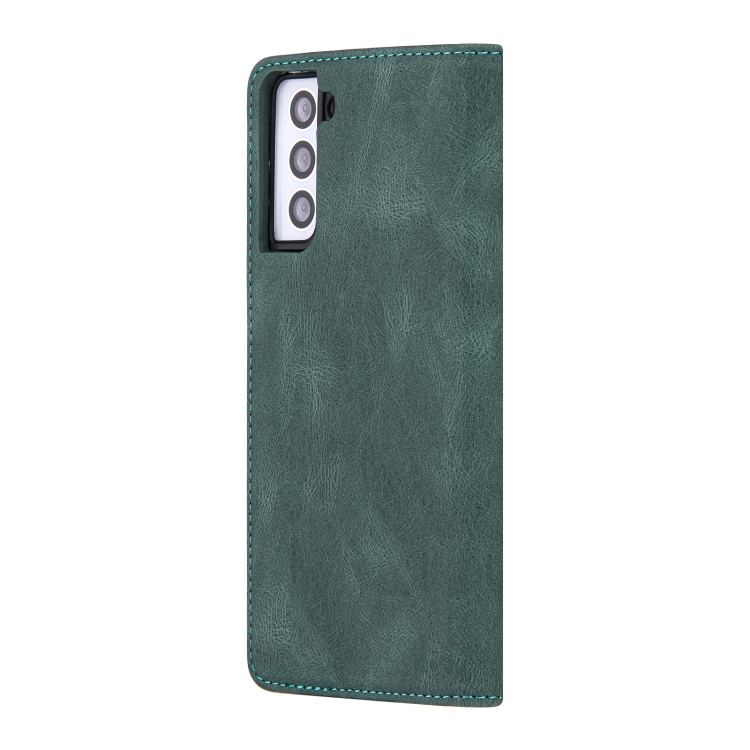 For Samsung Galaxy S21 5G Skin Feel Pressure Line Magnetic Horizontal Flip Leather Case with Holder & Card Slot & Wallet & Photo Frame(Green) For Samsung Galaxy S21 5G Skin Feel Pressure Line Magnetic Horizontal Flip Leather Case with Holder & Card Slot & Wallet & Photo Frame(Green)