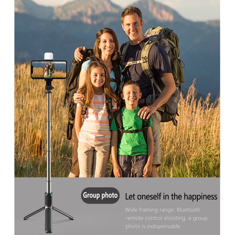 Q03S Fill Light Bluetooth Selfie Stick Tripod Mobile Phone Holder(White) - B7