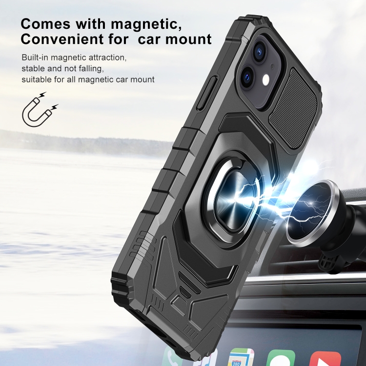 For iPhone 11 10pcs Armor Magnetic PC + TPU Shockproof Case with 360 Degree Rotation Ring Holder (Black) For iPhone 11 10pcs Armor Magnetic PC + TPU Shockproof Case with 360 Degree Rotation Ring Holder (Black)