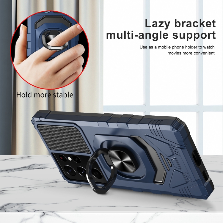 For Samsung Galaxy S21 Ultra 5G 10 PCS Armor Magnetic PC + TPU Shockproof Case with 360 Degree Rotation Ring Holder(Blue) For Samsung Galaxy S21 Ultra 5G 10 PCS Armor Magnetic PC + TPU Shockproof Case with 360 Degree Rotation Ring Holder(Blue)