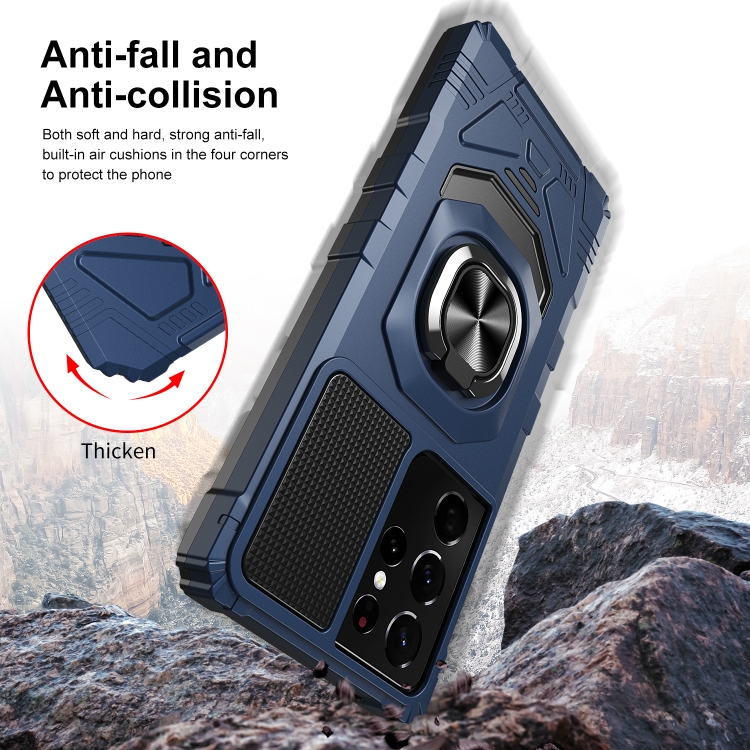 For Samsung Galaxy S21 Ultra 5G 10 PCS Armor Magnetic PC + TPU Shockproof Case with 360 Degree Rotation Ring Holder(Blue) For Samsung Galaxy S21 Ultra 5G 10 PCS Armor Magnetic PC + TPU Shockproof Case with 360 Degree Rotation Ring Holder(Blue)