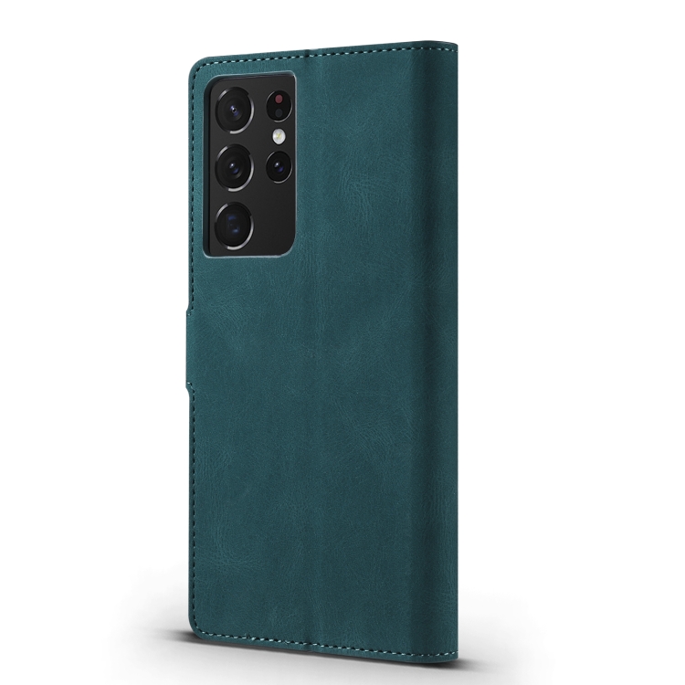For Samsung Galaxy S21 Ultra 5G TAOKKIM Skin Feel Calf Texture Horizontal Flip PU Leather Case with Holder & Card Slots & Photo Frame & Wallet(Blue) For Samsung Galaxy S21 Ultra 5G TAOKKIM Skin Feel Calf Texture Horizontal Flip PU Leather Case with Holder & Card Slots & Photo Frame & Wallet(Blue)