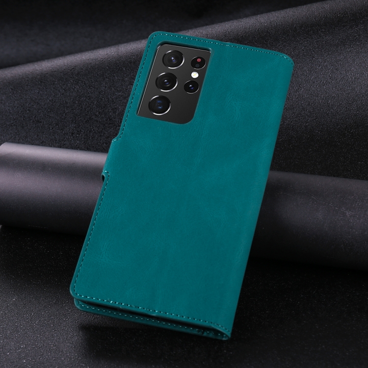 For Samsung Galaxy S21 Ultra 5G TAOKKIM Skin Feel Calf Texture Horizontal Flip PU Leather Case with Holder & Card Slots & Photo Frame & Wallet(Blue) For Samsung Galaxy S21 Ultra 5G TAOKKIM Skin Feel Calf Texture Horizontal Flip PU Leather Case with Holder & Card Slots & Photo Frame & Wallet(Blue)