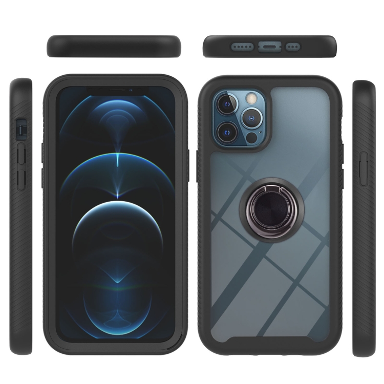 For iPhone 11 Pro Starry Sky Solid Color Series Shockproof PC + TPU Protective Case with Ring Holder & Magnetic Function (Black) For iPhone 11 Pro Starry Sky Solid Color Series Shockproof PC + TPU Protective Case with Ring Holder & Magnetic Function (Black)
