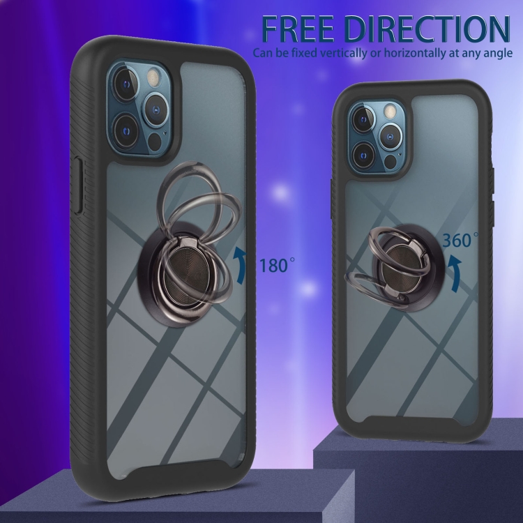 For iPhone 11 Pro Starry Sky Solid Color Series Shockproof PC + TPU Protective Case with Ring Holder & Magnetic Function (Black) For iPhone 11 Pro Starry Sky Solid Color Series Shockproof PC + TPU Protective Case with Ring Holder & Magnetic Function (Black)