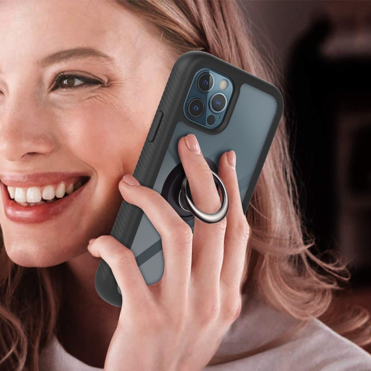 For iPhone 11 Pro Starry Sky Solid Color Series Shockproof PC + TPU Protective Case with Ring Holder & Magnetic Function (Black) For iPhone 11 Pro Starry Sky Solid Color Series Shockproof PC + TPU Protective Case with Ring Holder & Magnetic Function (Black)