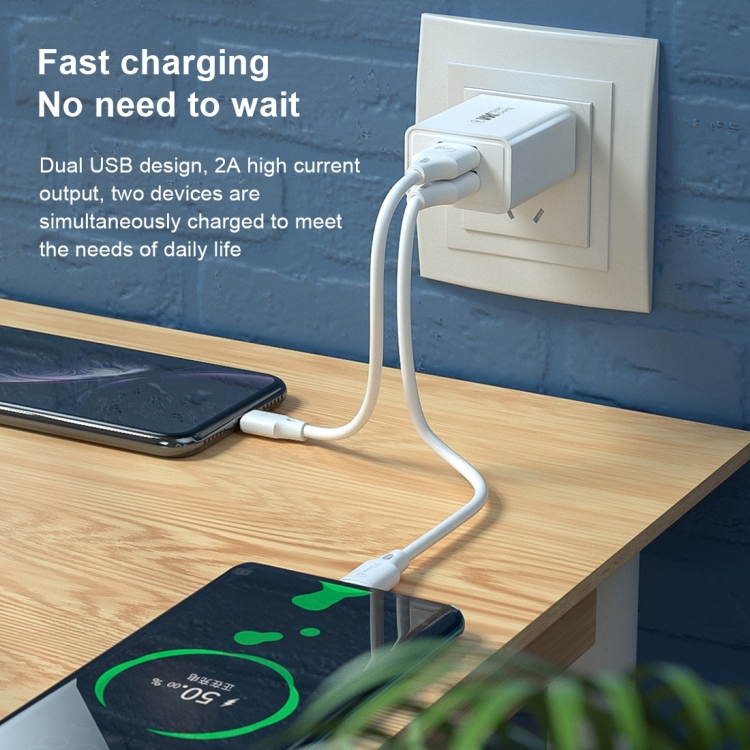 Adaptateur Secteur Chargeur Voyage WK WP-U56 2A Double USB