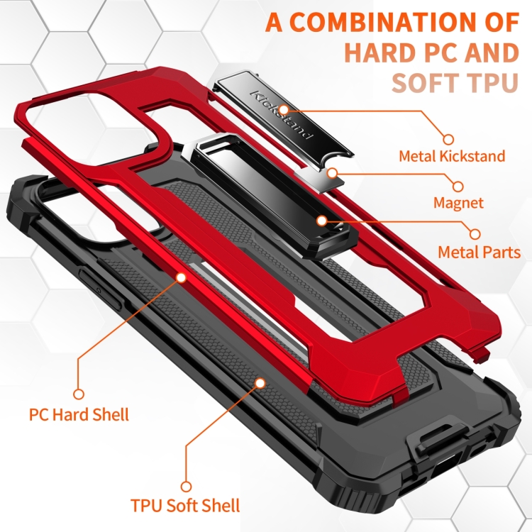 For iPhone 11 10pcs Knight Jazz PC+TPU Shockproof Protective Case with Foldable Holder (Red) For iPhone 11 10pcs Knight Jazz PC+TPU Shockproof Protective Case with Foldable Holder (Red)
