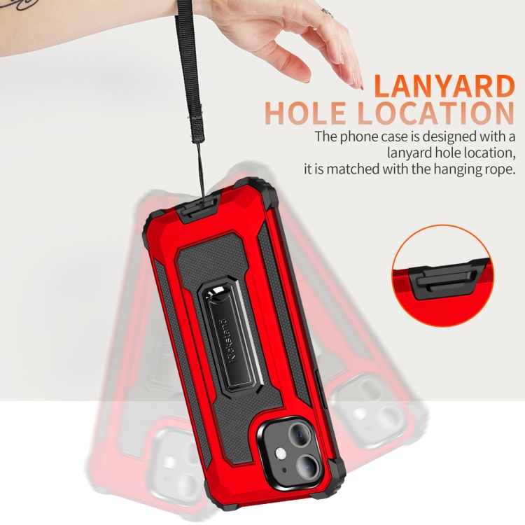 For iPhone 11 10pcs Knight Jazz PC+TPU Shockproof Protective Case with Foldable Holder (Red) For iPhone 11 10pcs Knight Jazz PC+TPU Shockproof Protective Case with Foldable Holder (Red)