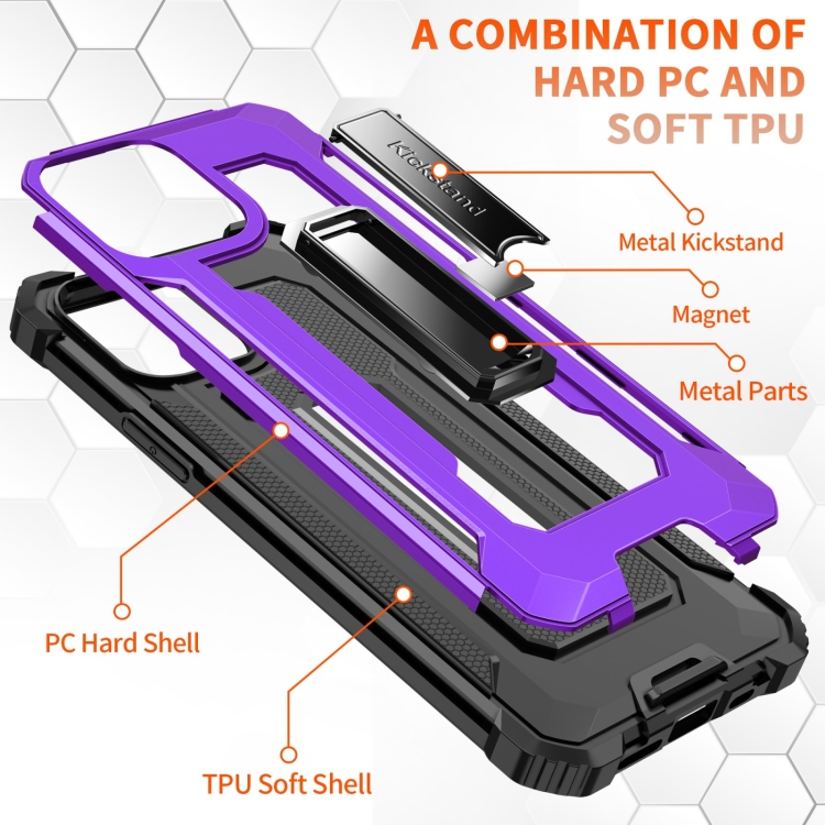 For iPhone 12 / 12 Pro 10pcs Knight Jazz PC+TPU Shockproof Protective Case with Foldable Holder(Purple) For iPhone 12 / 12 Pro 10pcs Knight Jazz PC+TPU Shockproof Protective Case with Foldable Holder(Purple)