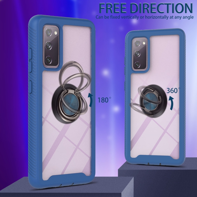For Samsung Galaxy S20 FE 4G / 5G Starry Sky Solid Color Series Shockproof PC + TPU Protective Case with Ring Holder & Magnetic Function(Blue) For Samsung Galaxy S20 FE 4G / 5G Starry Sky Solid Color Series Shockproof PC + TPU Protective Case with Ring Holder & Magnetic Function(Blue)