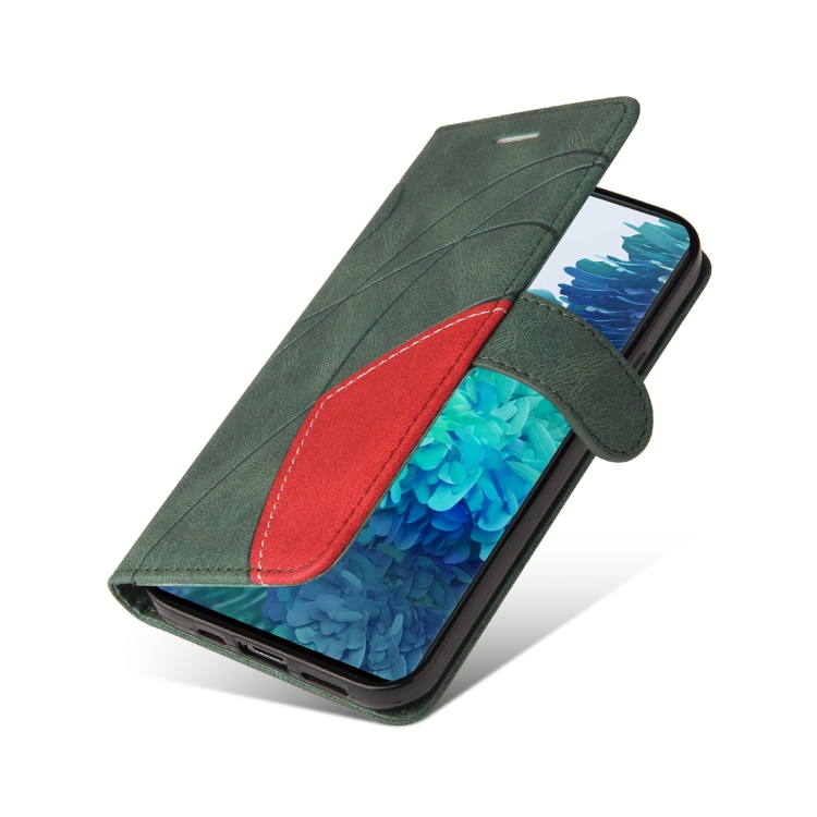 For Samsung Galaxy S20 FE 5G Dual-color Splicing Horizontal Flip PU Leather Case with Holder & Card Slots & Wallet(Green) For Samsung Galaxy S20 FE 5G Dual-color Splicing Horizontal Flip PU Leather Case with Holder & Card Slots & Wallet(Green)