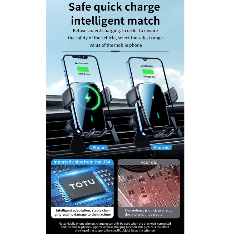 TOTUDESIGN CACW-054 Car Automatic Alignment Wireless Charging Bracket