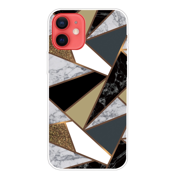 For iPhone 13 mini Abstract Marble Pattern TPU Protective Case (Rhombus Golden Yellow) For iPhone 13 mini Abstract Marble Pattern TPU Protective Case (Rhombus Golden Yellow)