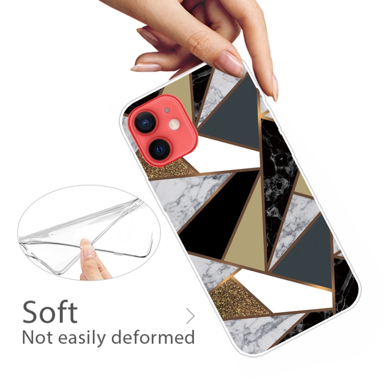 For iPhone 13 mini Abstract Marble Pattern TPU Protective Case (Rhombus Golden Yellow) For iPhone 13 mini Abstract Marble Pattern TPU Protective Case (Rhombus Golden Yellow)