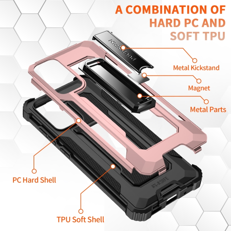 For Samsung Galaxy S20 FE 5G 10 PCS Knight Jazz PC+TPU Shockproof Protective Case with Foldable Holder(Rose Gold) For Samsung Galaxy S20 FE 5G 10 PCS Knight Jazz PC+TPU Shockproof Protective Case with Foldable Holder(Rose Gold)